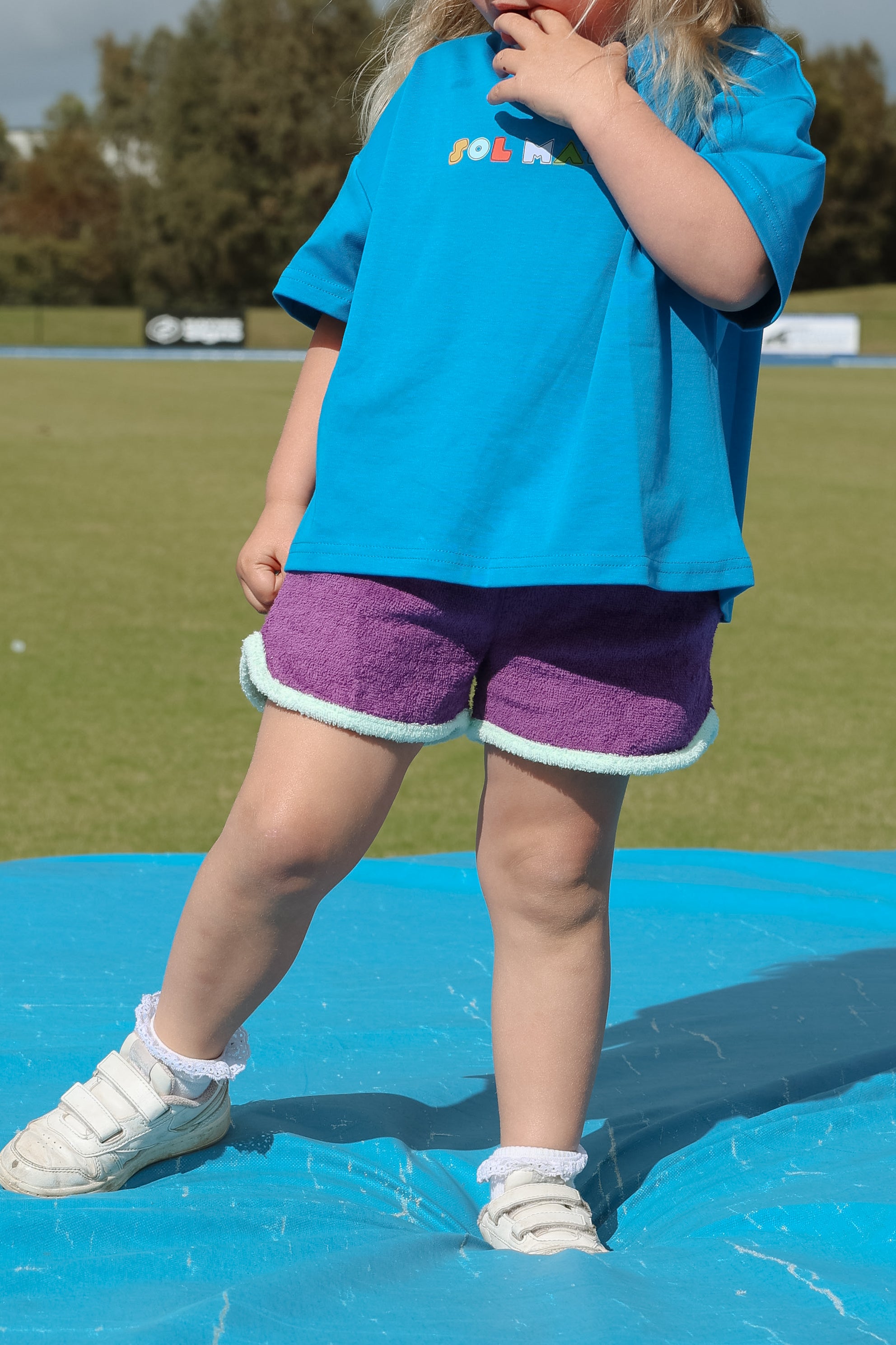 Essentials Short | Purple + Aqua