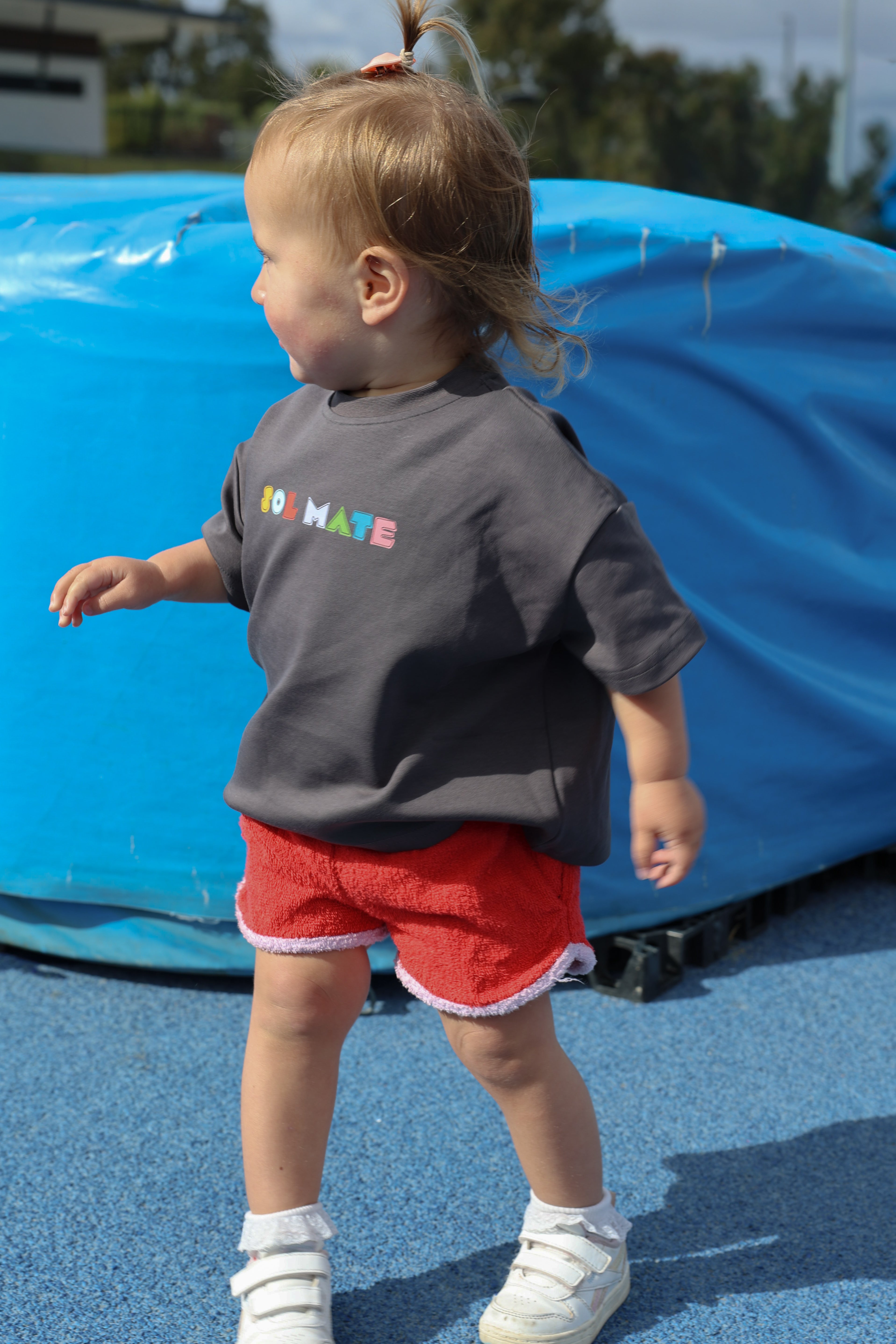 Essentials Short | Red + Lilac