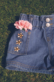 BLOOM DENIM SHORTS